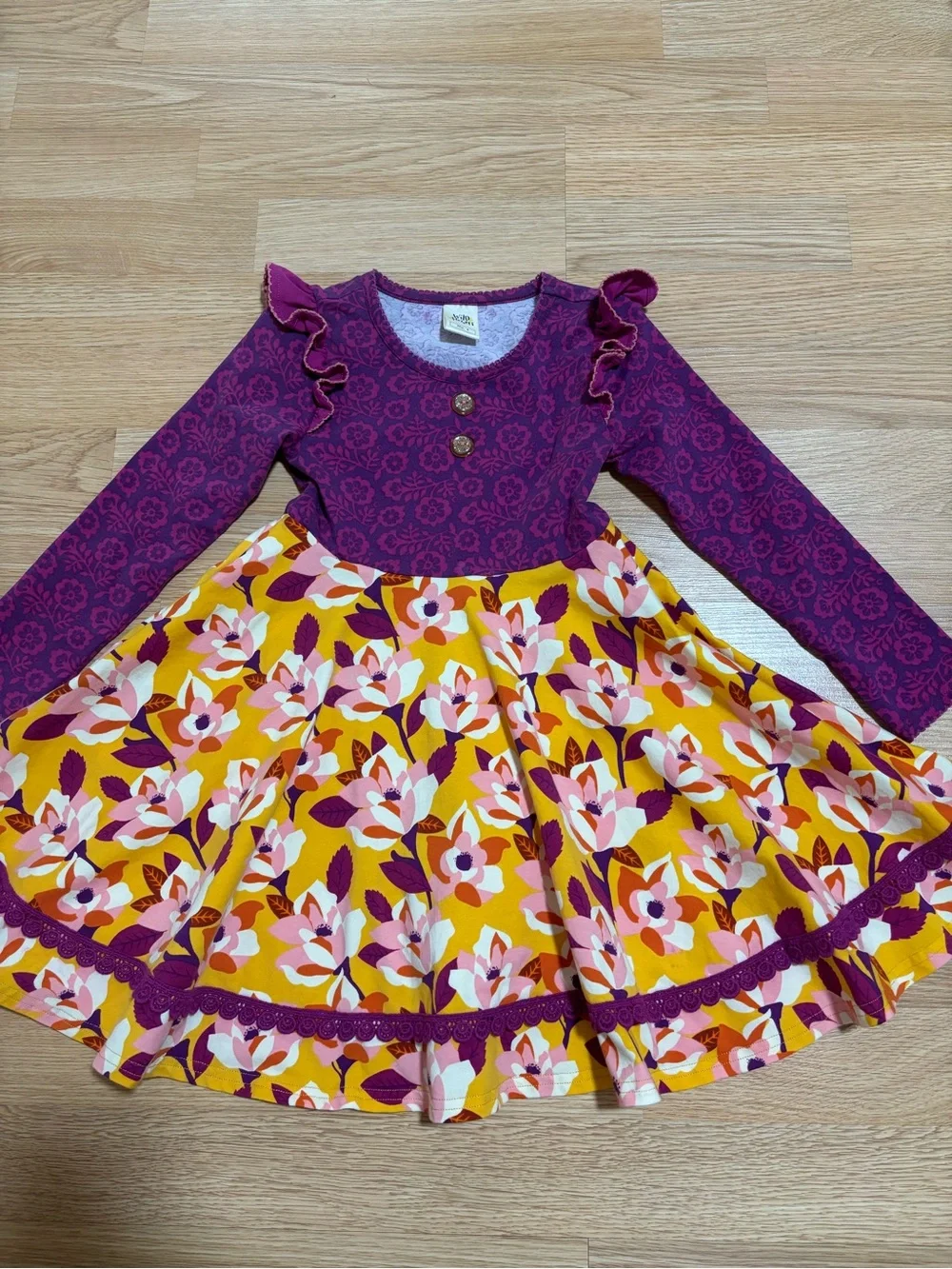 “Wildflower” dress with matching ruffles size 4